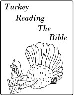Turkey Reading The Bible Coloring Page Sunday School